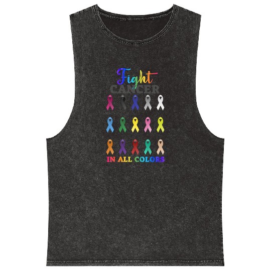 Cancer Sucks In Every Color Fighter Fight Support Mineral Wash Tank Tops