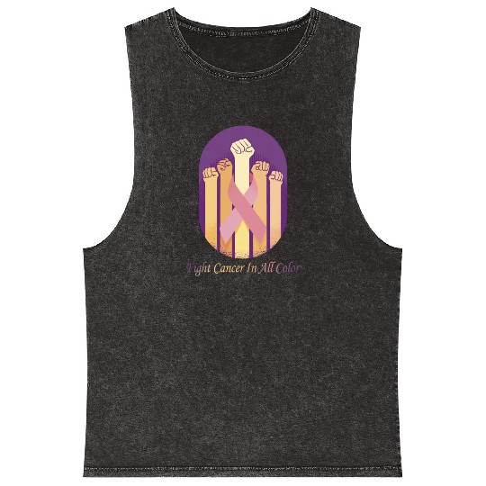 Cancer Sucks In Every Color Fighter Fight Support Mineral Wash Tank Tops