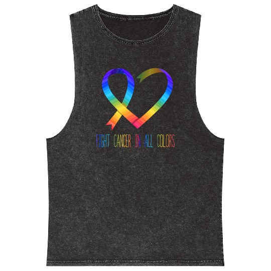 Cancer Sucks In Every Color Fighter Fight Support Mineral Wash Tank Tops