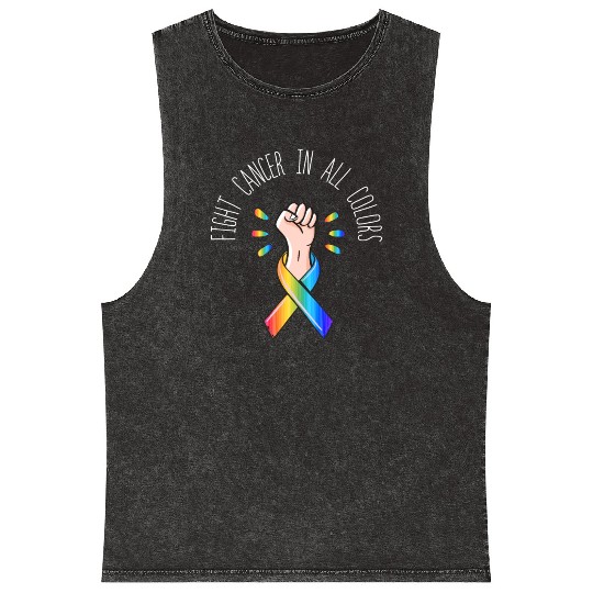 Cancer Sucks In Every Color Fighter Fight Support Mineral Wash Tank Tops