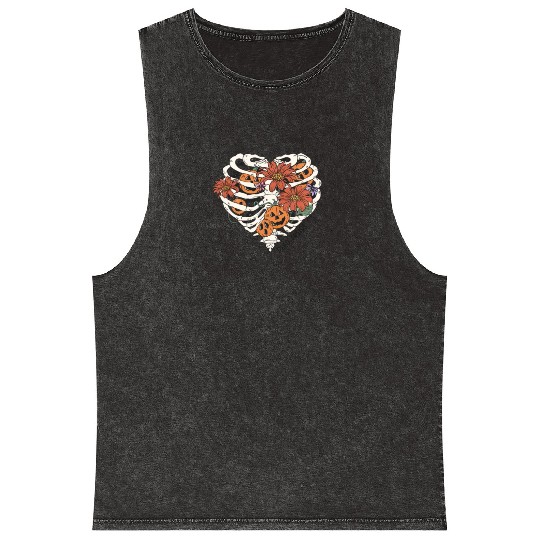 Fun Halloween Designs Dead Inside Mineral Wash Tank Tops