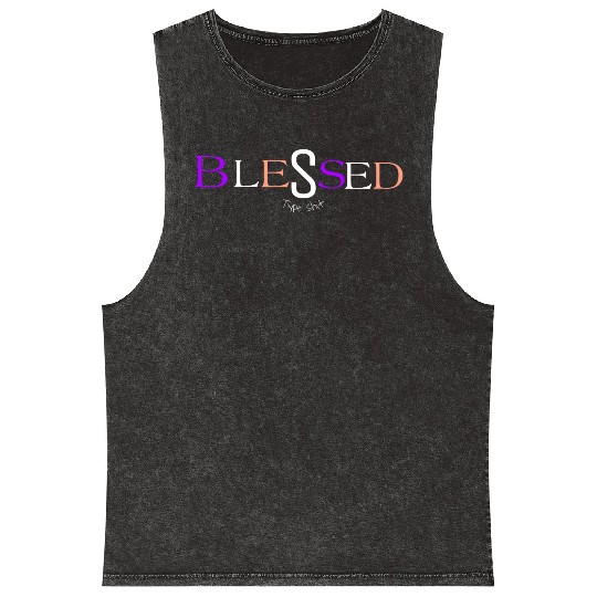 Purple and pink blessed aka pimp shit type shit Mineral Wash Tank Tops