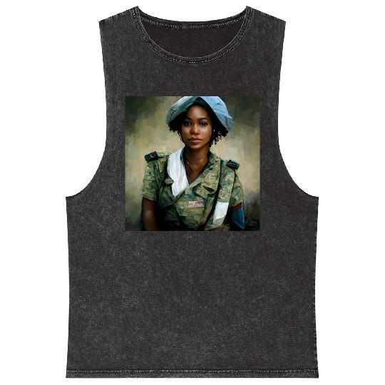 Beautiful US army combat medic painting Mineral Wash Tank Tops