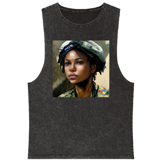 Beautiful US army combat medic painting Mineral Wash Tank Tops