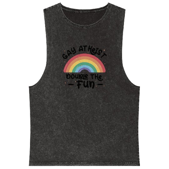 Gay LGBTQ Atheist Atheism Anti Religion Securalism Mineral Wash Tank Tops