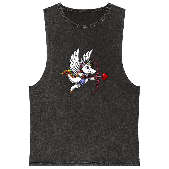 Unicorn Cupid Mineral Wash Tank Tops