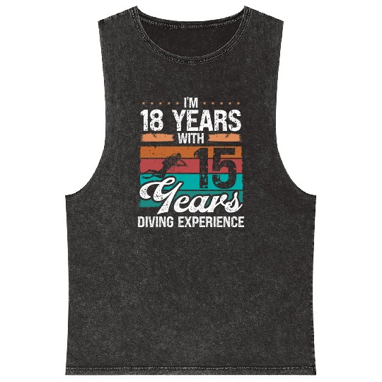 33 Birthday Idea Scuba Diving 33 Year Old Diver Mineral Wash Tank Tops