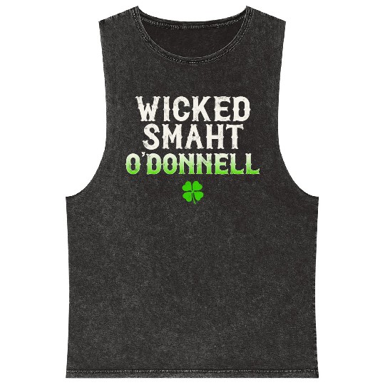 Wicked Smaht O'Donnell Clan Boston Irish Slang Mineral Wash Tank Tops