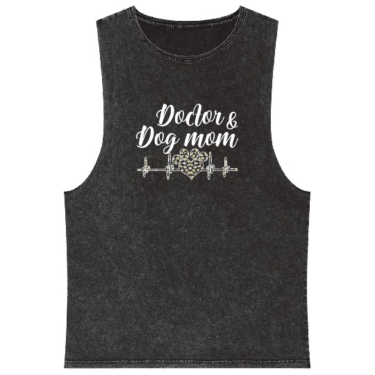 Doctor And Dog Mom Cute Dog Lover Women Mineral Wash Tank Tops
