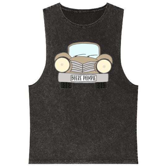 Old Car Khaki Boere Pompie Afrikaans Mineral Wash Tank Tops