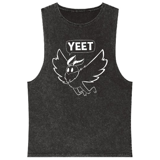 Mothman Yeet Cryptid Lover Funny Mothman Mineral Wash Tank Tops