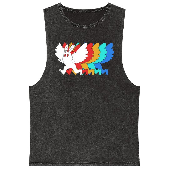 Cryptozoologist Cryptid Mothman Mineral Wash Tank Tops