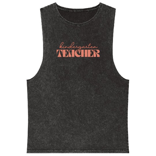 Retro Kindergarten Teacher Vintage Kinder Crew Mineral Wash Tank Tops