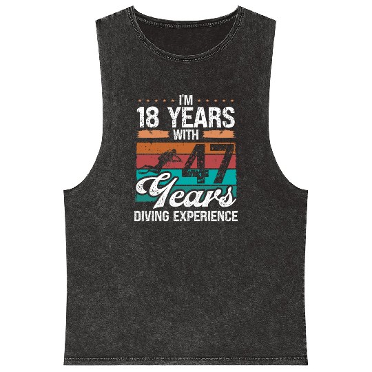 65 Birthday Idea Scuba Diving 65 Year Old Diver Mineral Wash Tank Tops