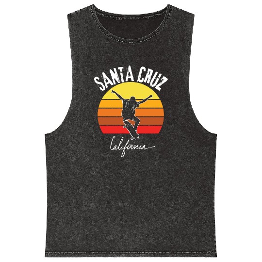 Old School Skater Santa Cruz California Mineral Wash Tank Tops