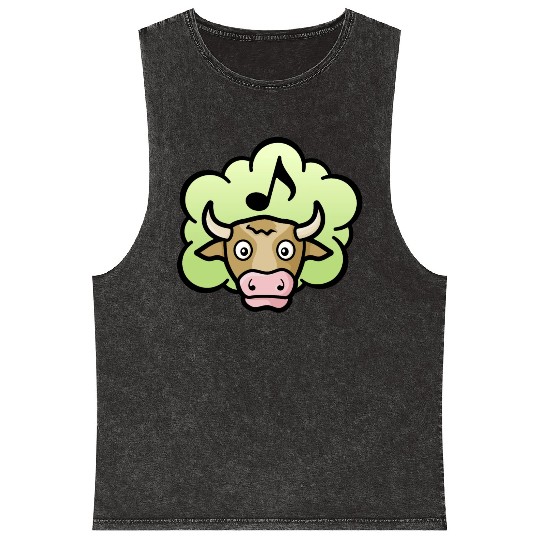 Cow Methane Cartoon Mineral Wash Tank Tops