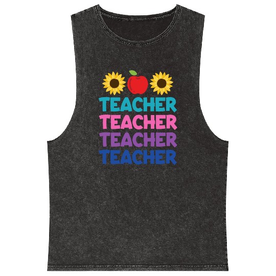 Funny Teacher svg, Teacher Appreciation svg, Kinde Mineral Wash Tank Tops