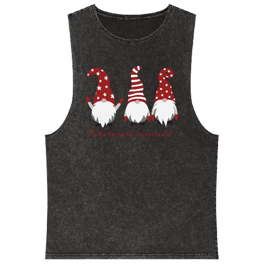 Three Christmas Dwarfs - Fa la la la la la la la Mineral Wash Tank Tops