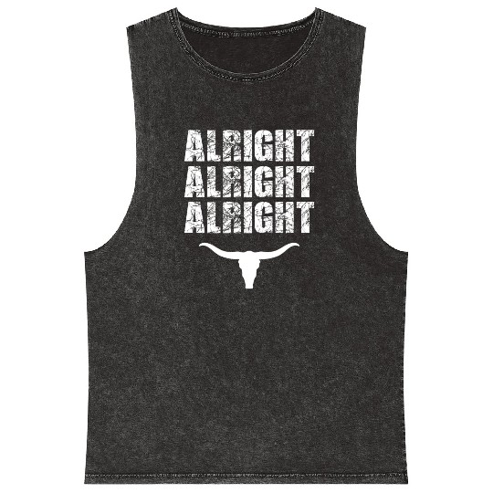 Alright, Alright, Alright Texas Bull Texas Mineral Wash Tank Tops