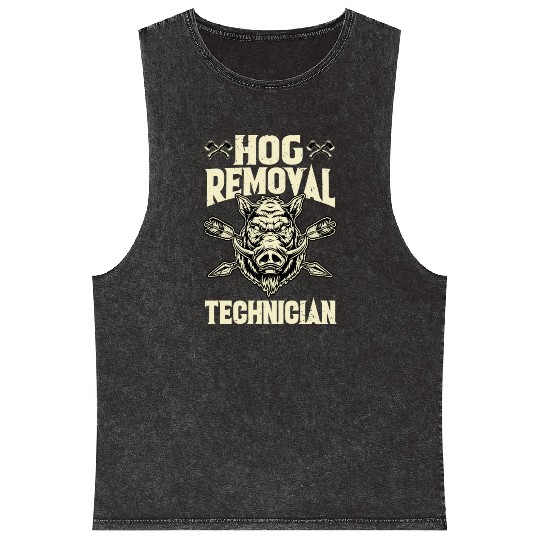 Hog Removal Technician Boar Hunting Mineral Wash Tank Tops