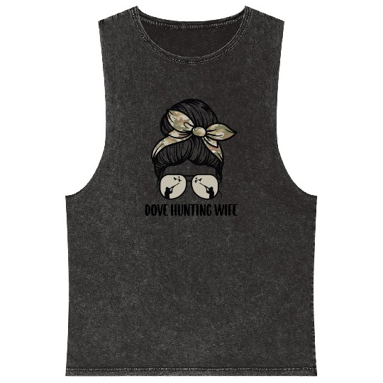 Dove Hunting Mineral Wash Tank Tops Messy Bun Dove Hunter Woman