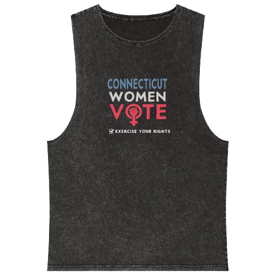Connecticut Women Vote Voter 2022 Election Mineral Wash Tank Tops