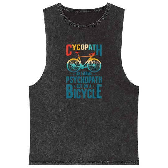 Funny Cycling Riders Cyclist Bicycle Mountain Mineral Wash Tank Tops