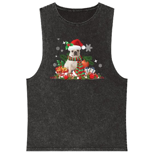 Christmas French Bulldog, Frenchie dog Mineral Wash Tank Tops