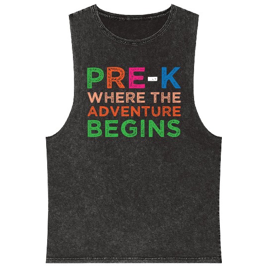 Pre-K Adventure Begins Graduation Preschooler Gift Mineral Wash Tank Tops