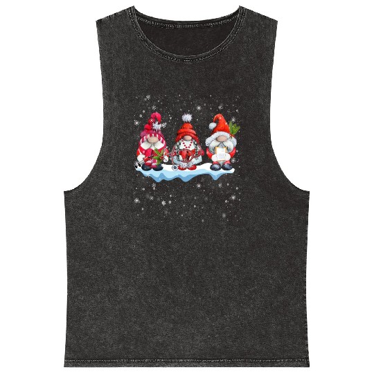 Gnomes Christmas Nurse Phlebotomy Mineral Wash Tank Tops