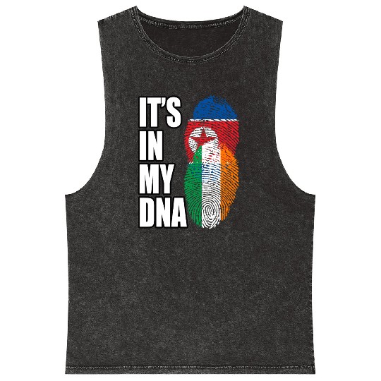 North Korean And Irish Mix Heritage DNA Flag Mineral Wash Tank Tops