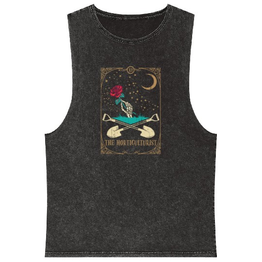 Rose Tarot Card Occult Club Gothic Horticulture Mineral Wash Tank Tops