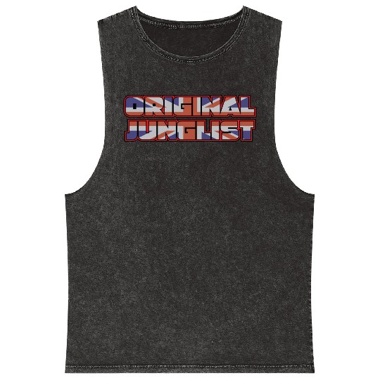 Original Junglist DNB Drum n Bass UK Remix Mineral Wash Tank Tops