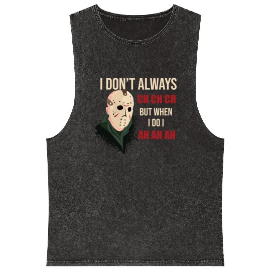 Funny Halloween party Jason hokey mask Friday 13th Mineral Wash Tank Tops