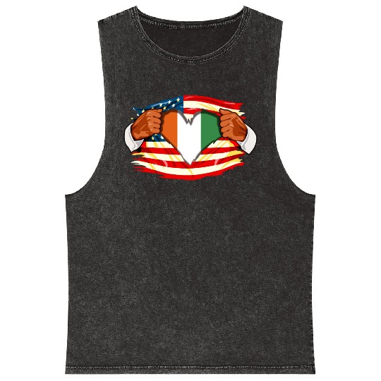 Ivorians Who Live in America Ivory Coast Flag Mineral Wash Tank Tops