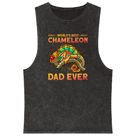 World's best Chameleon Dad ever Mineral Wash Tank Tops