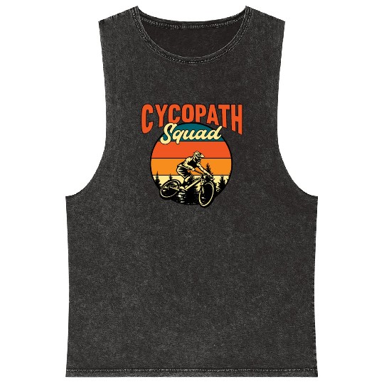 Funny Cycling Squad Riders Cyclist Bicycle Mineral Wash Tank Tops
