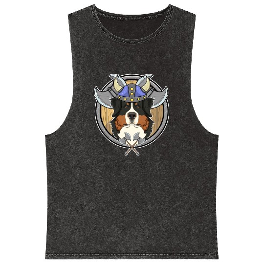 Bernese Mountain Dog I Valhalla I Viking Mineral Wash Tank Tops