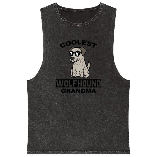 Coolest Irish Wolfhound Grandma Mineral Wash Tank Tops