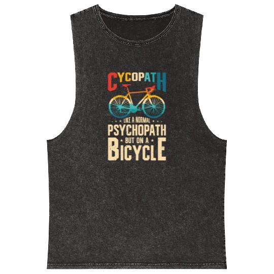 Funny Cycling Riders Cyclist Bicycle Mountain Mineral Wash Tank Tops