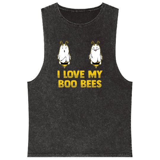 I Love My Boo Bees Bumble Bees Halloween Costume Mineral Wash Tank Tops