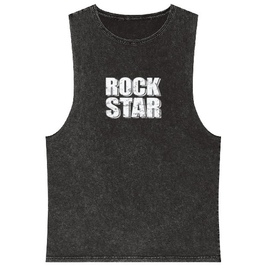 Rock Star Music Style Genre Guitar Rock Band Mineral Wash Tank Tops