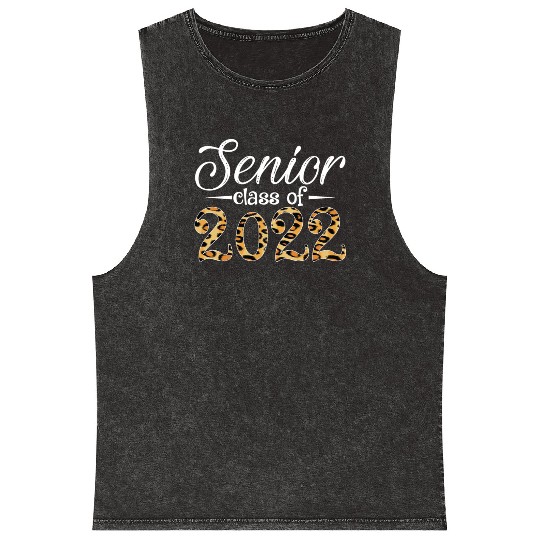 Senior Class Of 2022 Leopard Print Mineral Wash Tank Tops