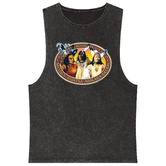MHA Nation 3 Chiefs Logo Color transparent Mineral Wash Tank Tops