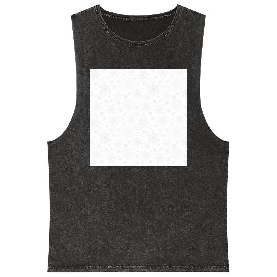 Modern Snowflakes Pattern White Silver Mineral Wash Tank Tops