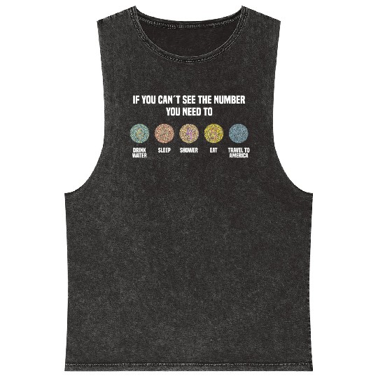 Ishihara Numbers - Travel To America Mineral Wash Tank Tops