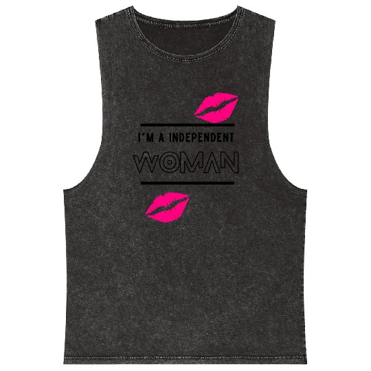 Independent Woman Mineral Wash Tank Tops