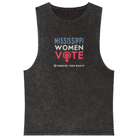 Mississippi Women Vote Voter 2022 Election Mineral Wash Tank Tops