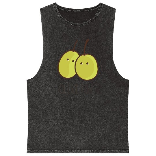 I Love You (Olive You) cute Mineral Wash Tank Tops
