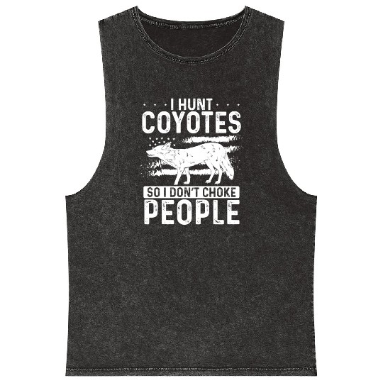 Coyote Trapping Coyote Hunting Yote Hunting Gift Mineral Wash Tank Tops